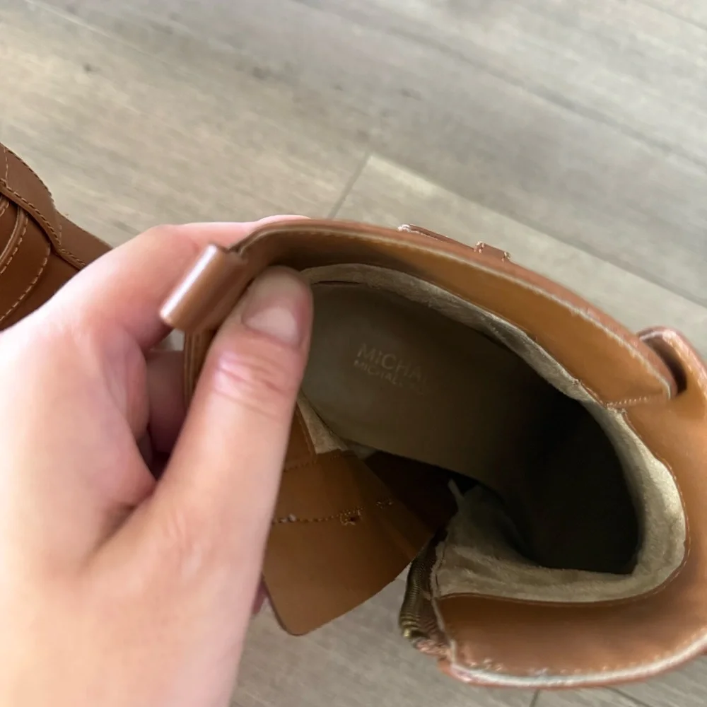 Michael Kors Cognac Leather Classic Heel Booties - Picture 7 of 9